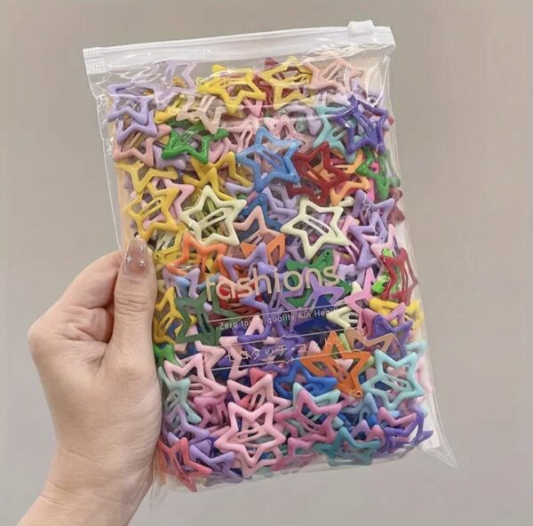 star style printed multicolor hair pins for playful styling