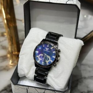 Men Black Stainless Steel Watch