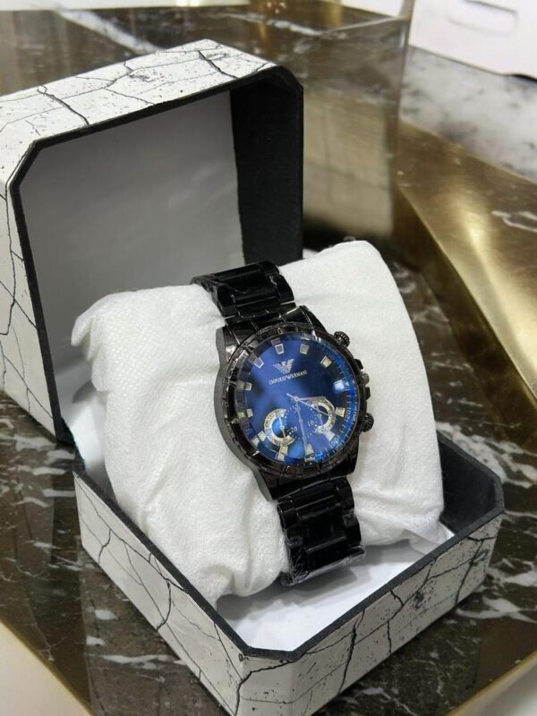 Men Black Stainless Steel Watch