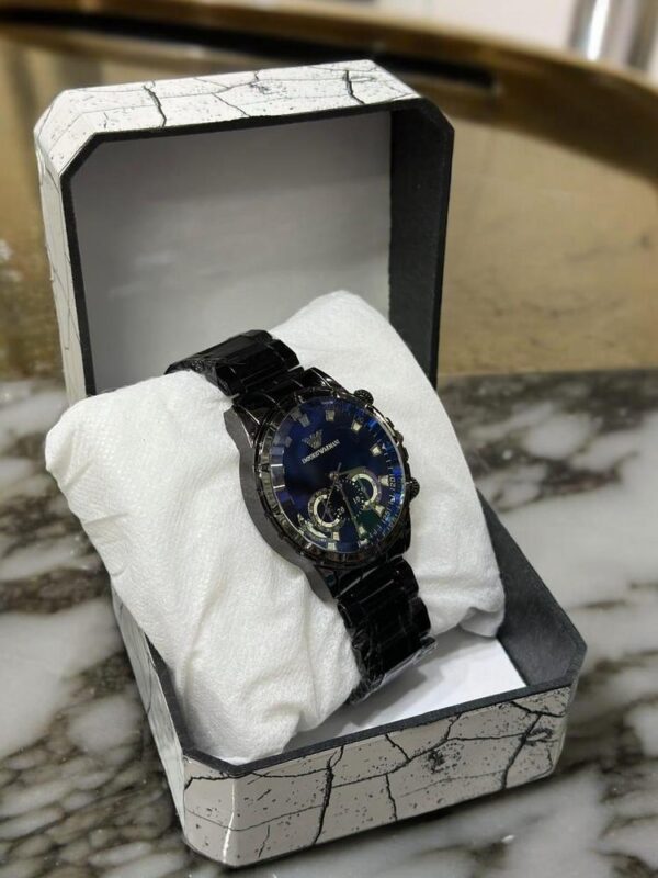 Men Black Stainless Steel Watch