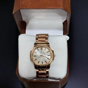 Men Stainless Steel Textured Strap Watch