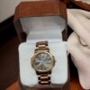 Men Stainless Steel Textured Strap Watch