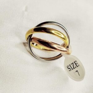 funky gold plated stainless steel ring with bold design