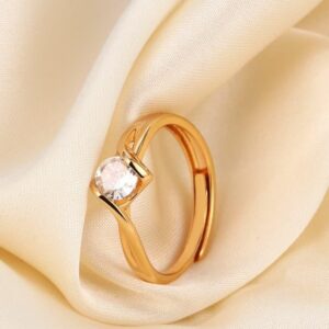 adjustable one pulse alloy ring with sleek design