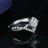 simple v shape silver plated metal ring with clean design