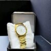 Men Golden Steel Chain Strap Quartz Watch