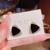 Black Triangle Metal Earrings