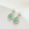 Elegant Blue Teardrop Stone Earrings