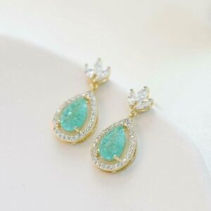Elegant Blue Teardrop Stone Earrings
