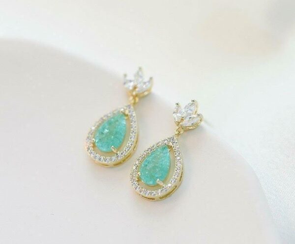 Elegant Blue Teardrop Stone Earrings