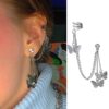 Butterfly Style Silver Hoop Earrings