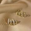 Curled W Shaped Alloy Tops Earrings