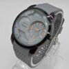Men Round Case Grey Hybrid Watch