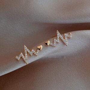 Heartbeat Zigzag Alloy Earrings