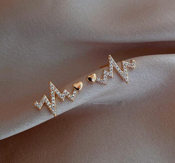 Heartbeat Zigzag Alloy Earrings