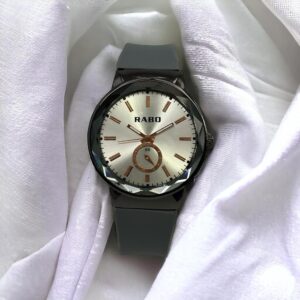 Rabo Men Grey Silicone Strap Watch
