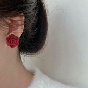 Rose Red Romantic Charm Earrings