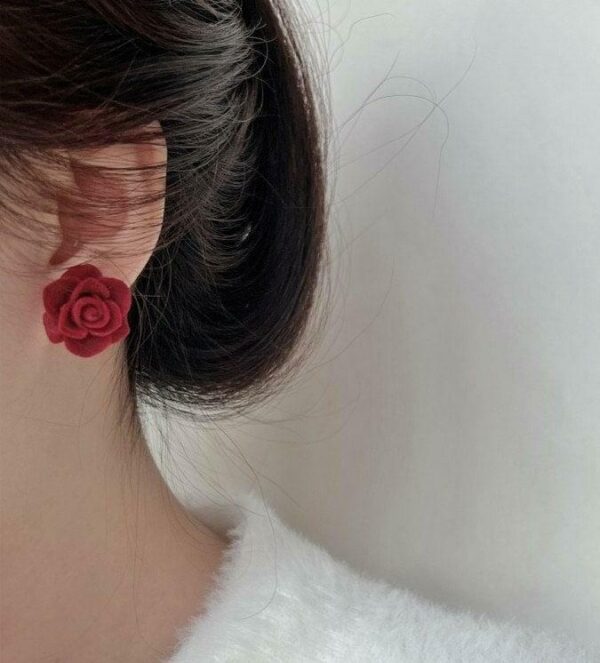 Rose Red Romantic Charm Earrings