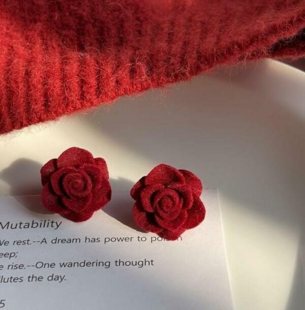 Rose Red Romantic Charm Earrings