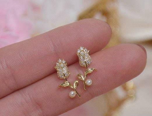Rose Shape Stylish Tops Earrings