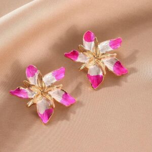 Star Flower Design Stud Earrings