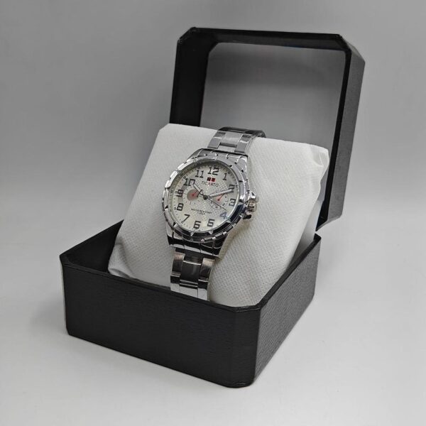 Ticarto Men Silver Stainless Steel Analog Watch