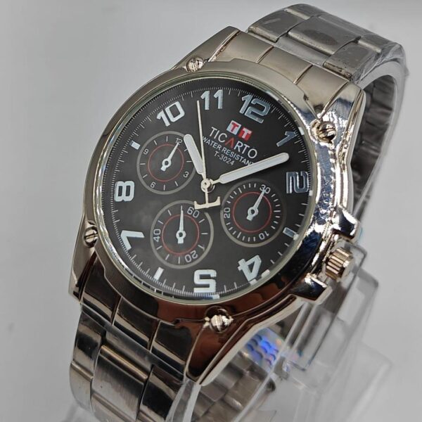 Ticarto Men Silver Analog Watch