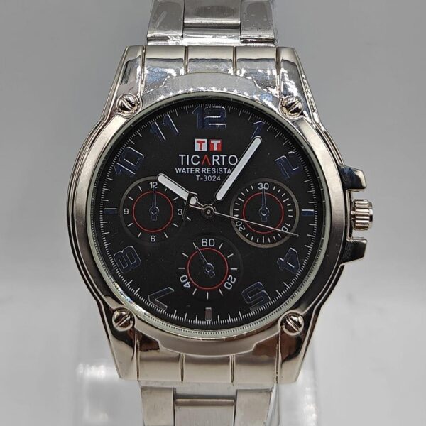 Ticarto Men Silver Analog Watch