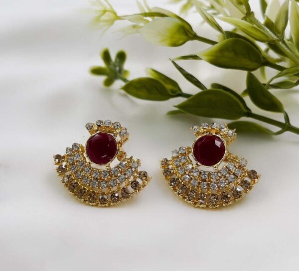 Traditional Stone Stud Earrings
