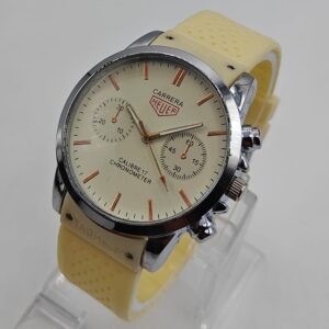 Men Yellow Stainless Steel Analog Watch