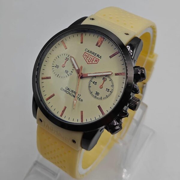 Men Yellow Stainless Steel Analog Watch