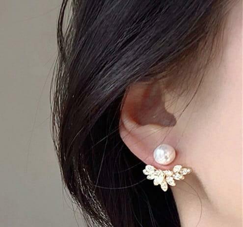 Beaded Silver Plated Earrings