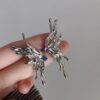 Silver Plated Butterfly Rhinestone Stud