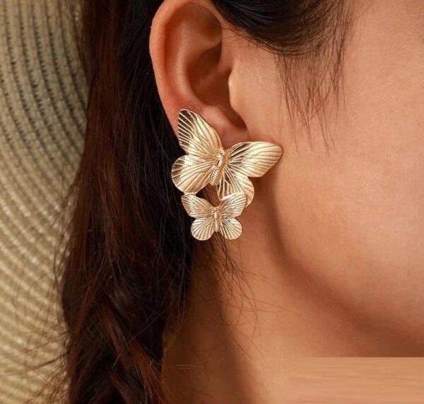 Gold Plated Butterfly Stud Earring