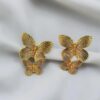 Gold Plated Butterfly Stud Earring