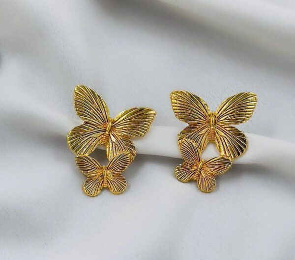 Gold Plated Butterfly Stud Earring