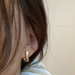 Golden Plated Small Metal Earrings