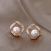 Gold Plated Square Pearl Earring
